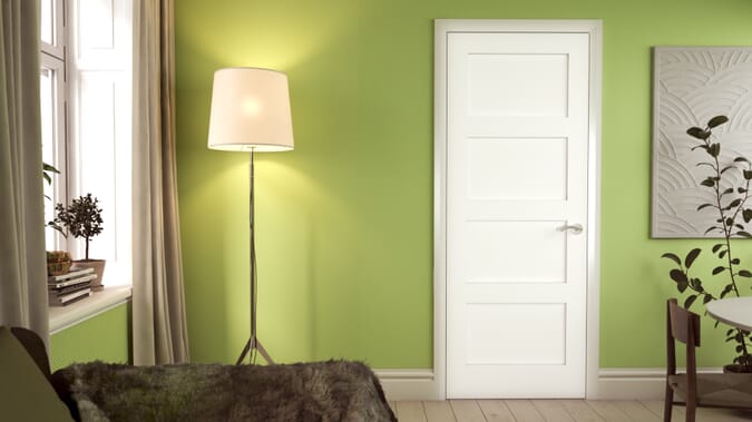 686x1981x44mm (27") White Shaker 4 Panel Fire Door