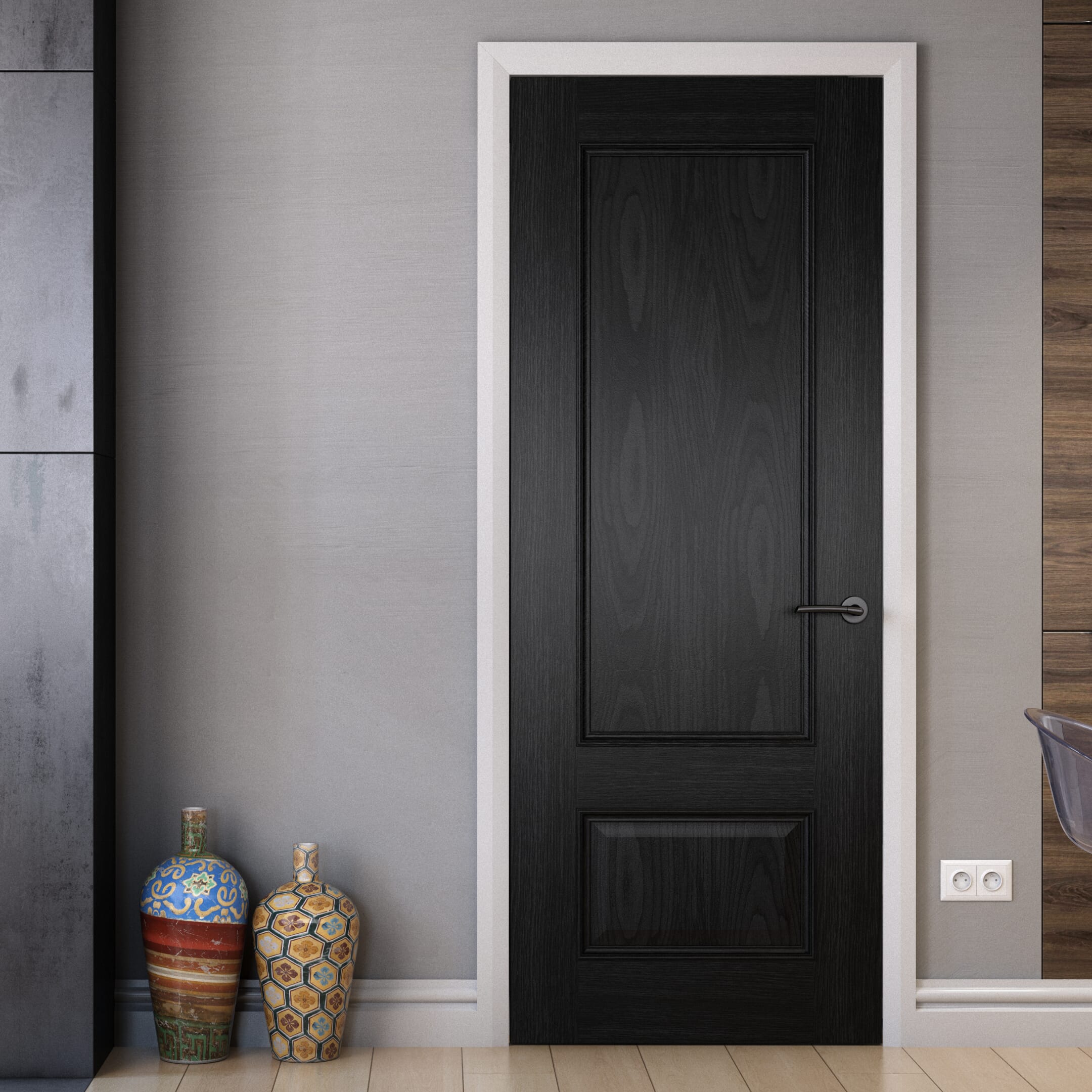 762x1981x44mm (30") Surrey Black Oak - Prefinished Fire Door