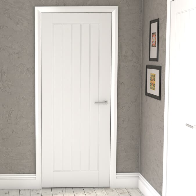 White Smooth Mexicano Fire Door