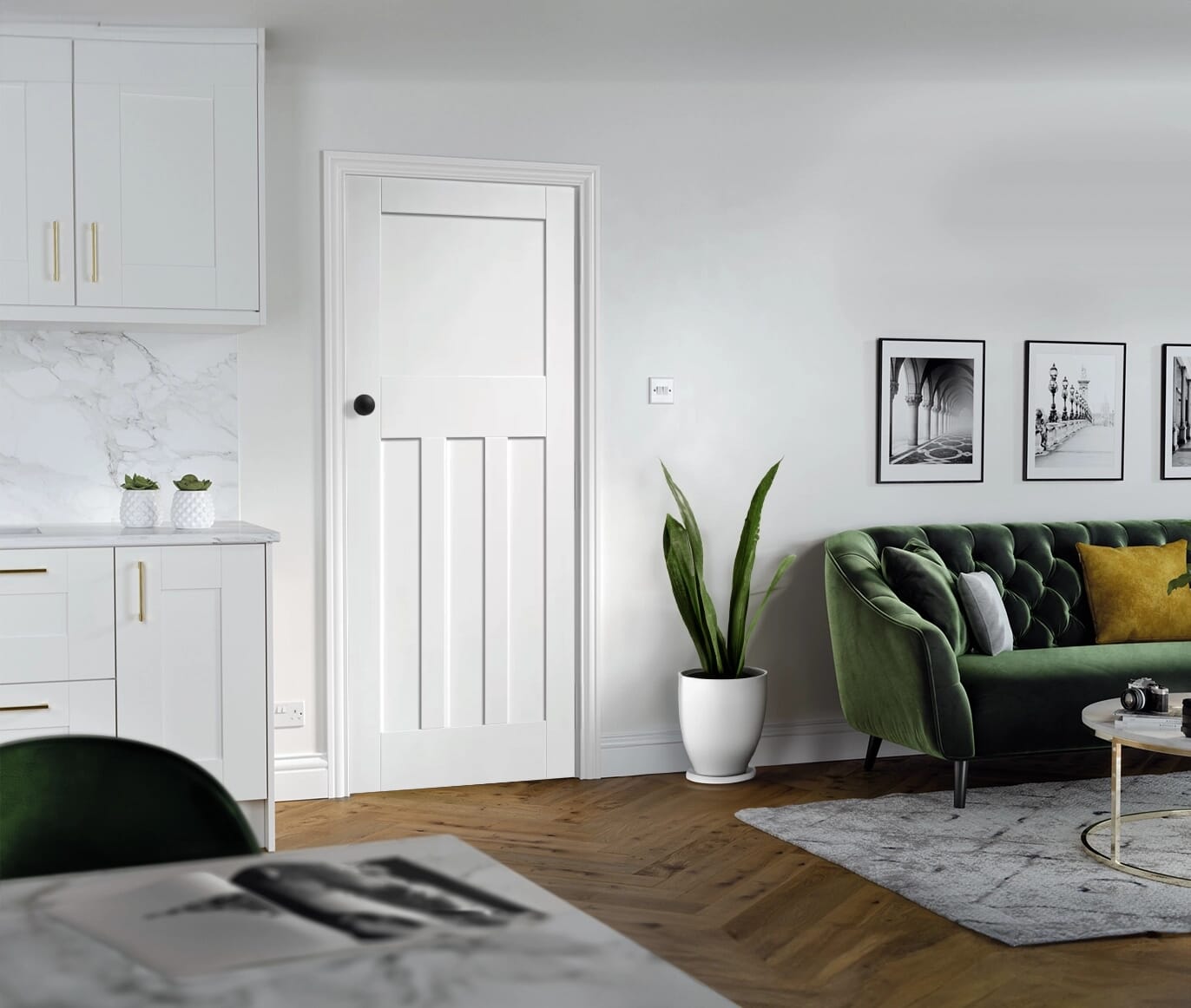 838x1981x44mm (33") Essentials 1930s Shaker White Fire Door
