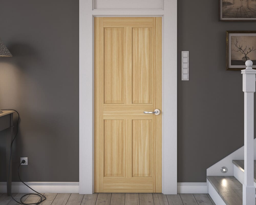 762x1981x44mm (30") Traditional Victorian Pine 4 Panel Fire Door