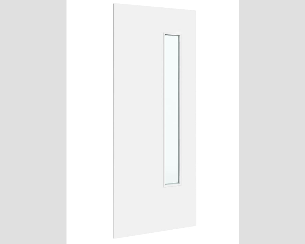 826x2040x44mm Flush White Prefinished 1LOS Clear Glazed Fire Door