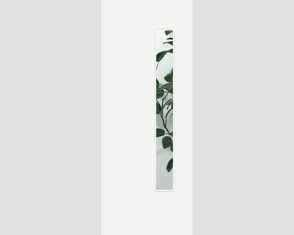 826x2040x44mm Flush White Prefinished 1LOS Clear Glazed Fire Door