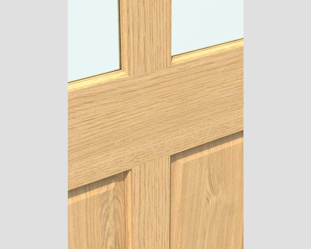 838x1981x44mm (33") Traditional Victorian Oak 4 Panel Clear Glazed Fire Door