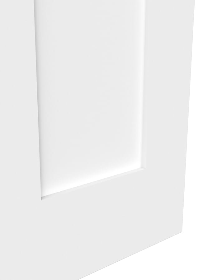 White Victorian 4 Panel Shaker – Clear Glass Prefinished Fire Door