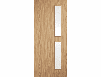 Flush Oak Prefinished 16G Clear Glazed Fire Door