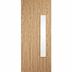 Flush Oak Prefinished 18G Clear Glazed Fire Door