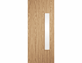 Flush Oak Prefinished 18G Clear Glazed Fire Door