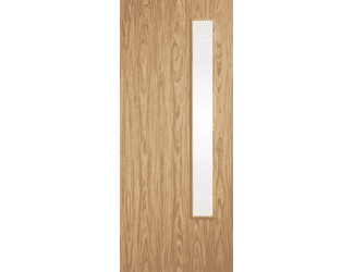 Flush Oak Prefinished 20G Clear Glazed Fire Door