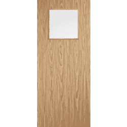 Flush Oak Prefinished 1G Clear Glazed Fire Door