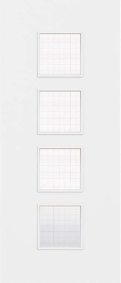 1981x533x44mm (21") Architectural Paint Grade White 09 Georgian Wired Glazed Fire Door Blank