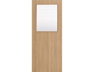 Architectural Oak 01 Georgian Wired Glazed - Prefinished Fire Door Blank
