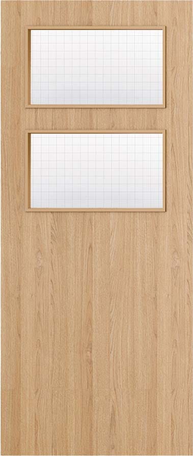 Architectural Oak 02 Georgian Wired Glazed - Prefinished Fire Door Blank