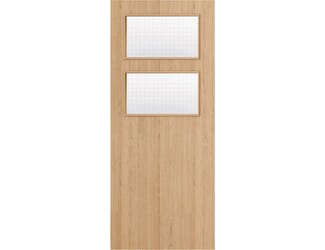 Architectural Oak 02 Georgian Wired Glazed - Prefinished Fire Door Blank