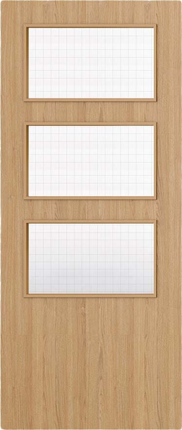 Architectural Oak 03 Georgian Wired Glazed - Prefinished Fire Door Blank