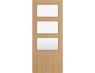Architectural Oak 03 Georgian Wired Glazed - Prefinished Fire Door Blank