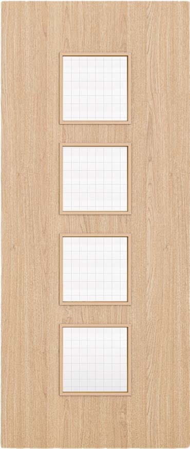 Architectural Oak 09 Georgian Wired Glazed - Prefinished Fire Door Blank