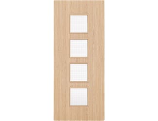 Architectural Oak 09 Georgian Wired Glazed - Prefinished Fire Door Blank