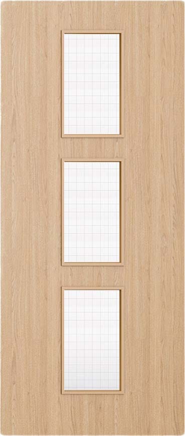 Architectural Oak 11 Georgian Wired Glazed - Prefinished Fire Door Blank