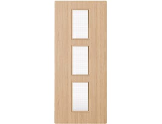 Architectural Oak 11 Georgian Wired Glazed - Prefinished Fire Door Blank