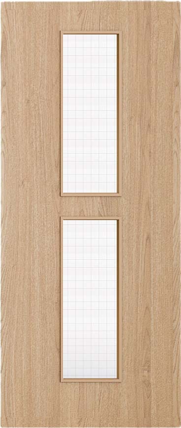 Architectural Oak 12 Georgian Wired Glazed - Prefinished Fire Door Blank