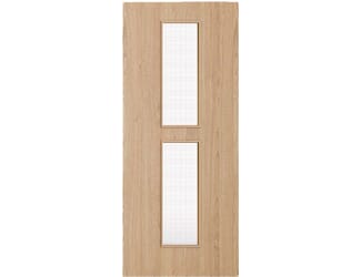 Architectural Oak 12 Georgian Wired Glazed - Prefinished Fire Door Blank