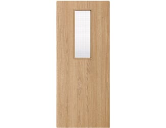 Architectural Oak 14 Georgian Wired Glazed - Prefinished Fire Door Blank
