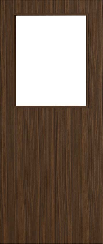 Architectural Walnut 01 Clear Glazed - Prefinished Fire Door Blank