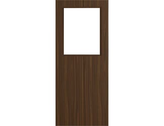 Architectural Walnut 01 Clear Glazed - Prefinished Fire Door Blank