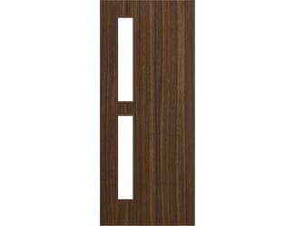 Architectural Walnut 07 Clear Glazed - Prefinished Fire Door Blank