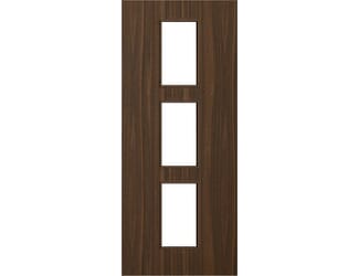 Architectural Walnut 11 Clear Glazed - Prefinished Fire Door Blank