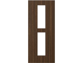 Architectural Walnut 12 Clear Glazed - Prefinished Fire Door Blank