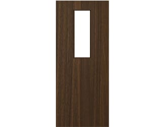 Architectural Walnut 14 Clear Glazed - Prefinished Fire Door Blank