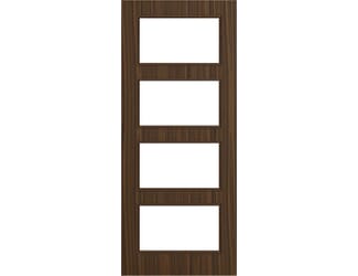 Architectural Walnut 04 Frosted Glazed - Prefinished Fire Door Blank
