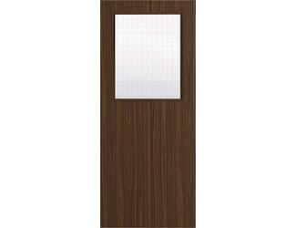 Architectural Walnut 01 Georgian Wired Glazed - Prefinished Fire Door Blank