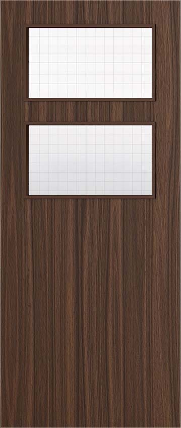 Architectural Walnut 02 Georgian Wired Glazed - Prefinished Fire Door Blank