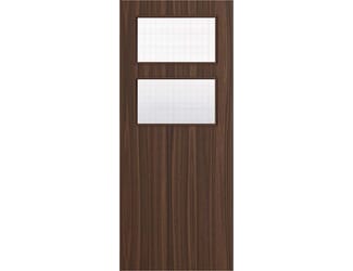 Architectural Walnut 02 Georgian Wired Glazed - Prefinished Fire Door Blank