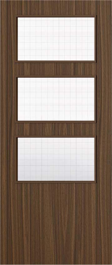 Architectural Walnut 03 Georgian Wired Glazed - Prefinished Fire Door Blank