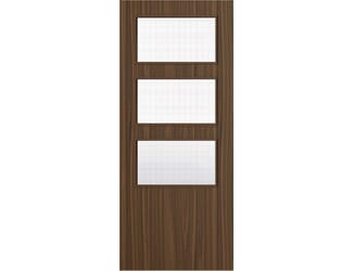 Architectural Walnut 03 Georgian Wired Glazed - Prefinished Fire Door Blank