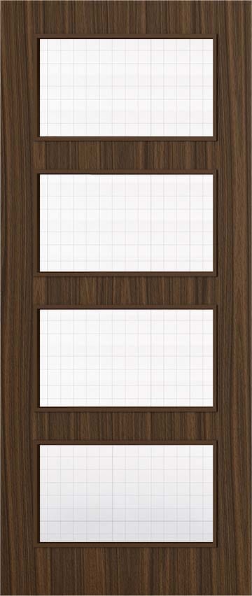 Architectural Walnut 04 Georgian Wired Glazed - Prefinished Fire Door Blank