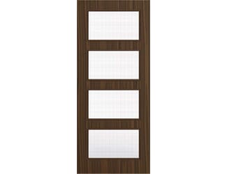 Architectural Walnut 04 Georgian Wired Glazed - Prefinished Fire Door Blank