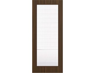 Architectural Walnut 05 Georgian Wired Glazed - Prefinished Fire Door Blank
