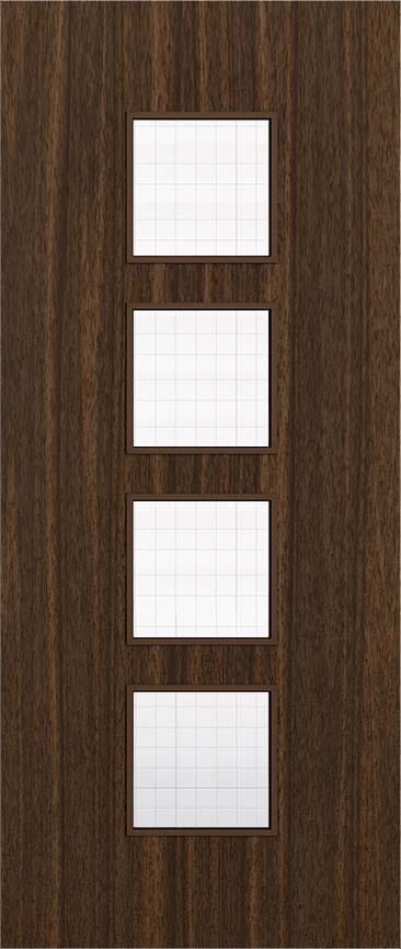 Architectural Walnut 09 Georgian Wired Glazed - Prefinished Fire Door Blank