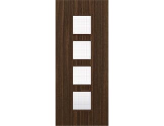 Architectural Walnut 09 Georgian Wired Glazed - Prefinished Fire Door Blank