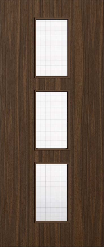 Architectural Walnut 11 Georgian Wired Glazed - Prefinished Fire Door Blank