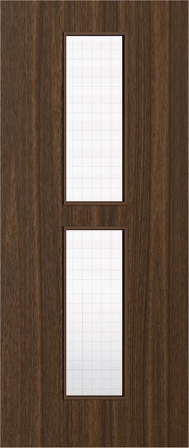 Architectural Walnut 12 Georgian Wired Glazed - Prefinished Fire Door Blank