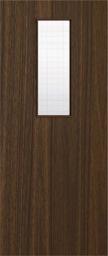 2040x826x44mm Architectural Walnut 14 Georgian Wired Glazed - Prefinished Fire Door Blank