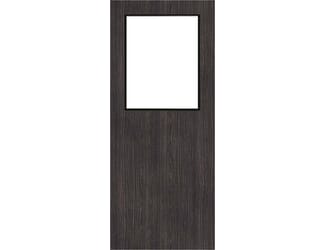 Architectural Dark Grey Ash 01 Clear Glazed - Prefinished Fire Door Blank