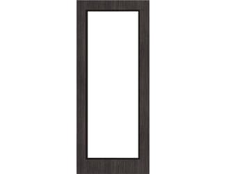 Architectural Dark Grey Ash 05 Clear Glazed - Prefinished Fire Door Blank