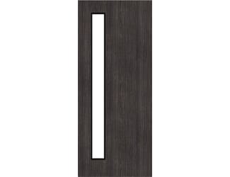 Architectural Dark Grey Ash 06 Clear Glazed - Prefinished Fire Door Blank